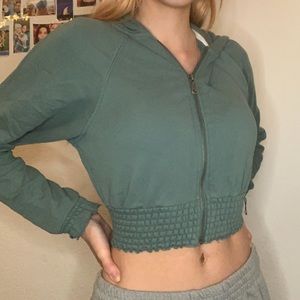 Green Urban Outfitters Cropped Hoodie